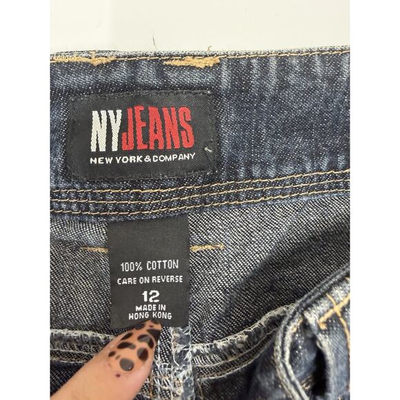 NY Jeans New York & Company Womens Skirt Size 12 Denim Jean Skirt - Picture 3 of 8